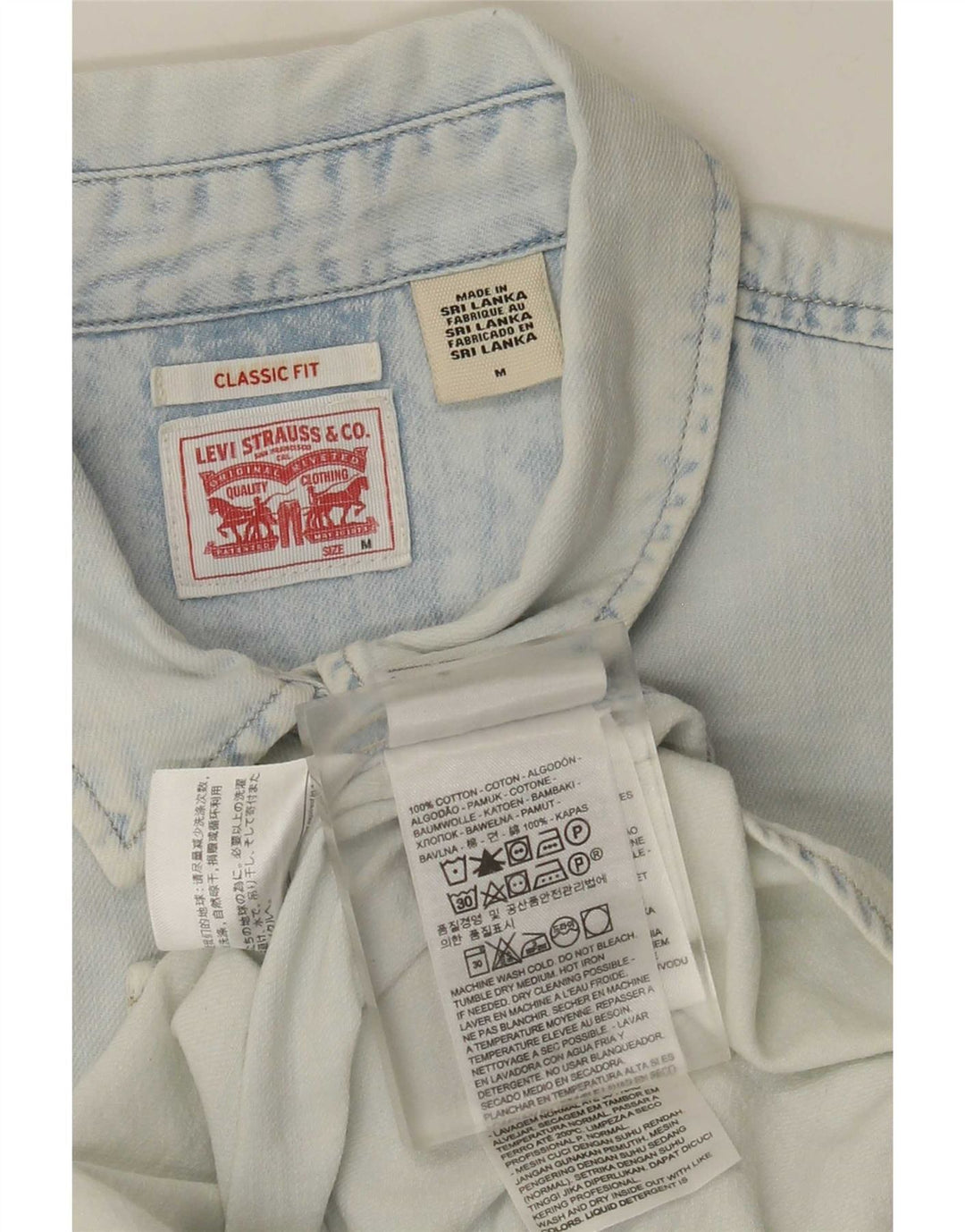Levi's Womens Classic Fit Denim Shirt UK 14 Medium Blue Cotton