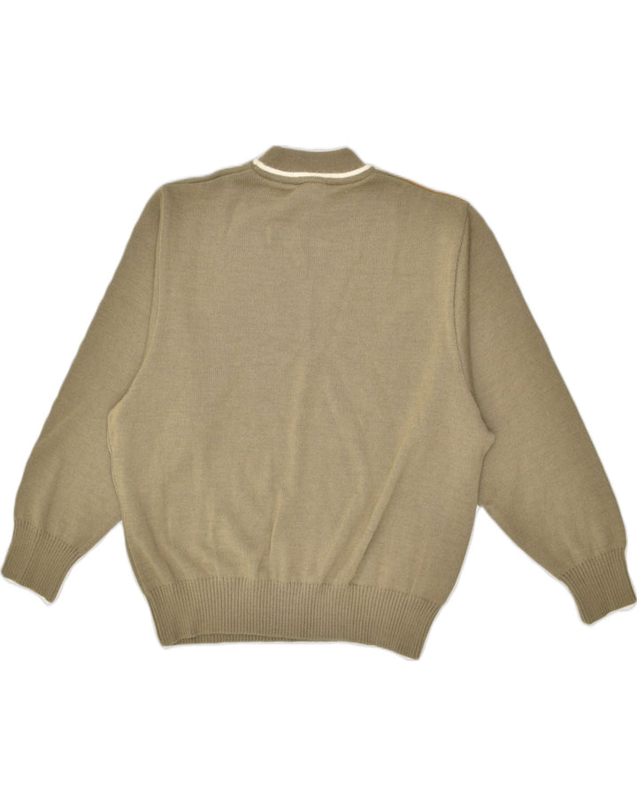 VINTAGE Womens Turtle Neck Jumper Sweater EU 48 2XL Khaki Colourblock | Vintage Vintage | Thrift | Second-Hand Vintage | Used Clothing | Messina Hembry 