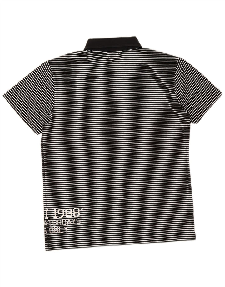 Gaudi Herre grafisk poloshirt Medium Sort nålestribet bomuld