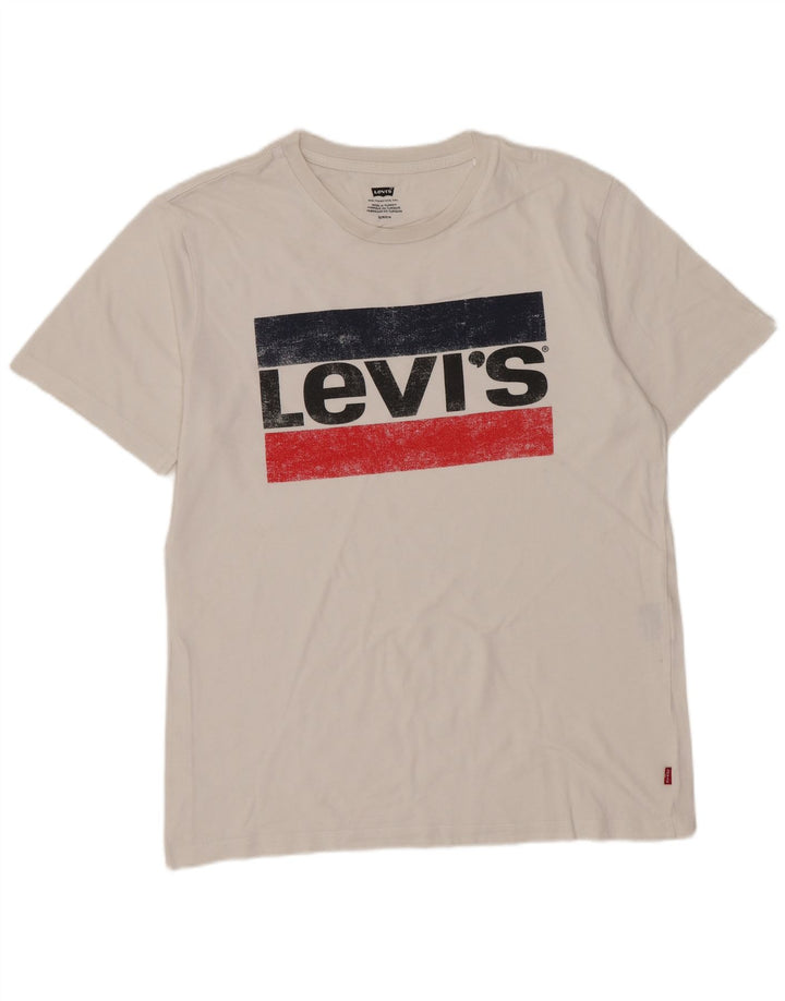 Levi's Herren-T-Shirt mit Grafik, Größe S, Weiß