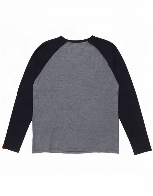 Superdry Herren-Oberteil, langärmelig, 2XL, Blau, Colourblock-Baumwolle
