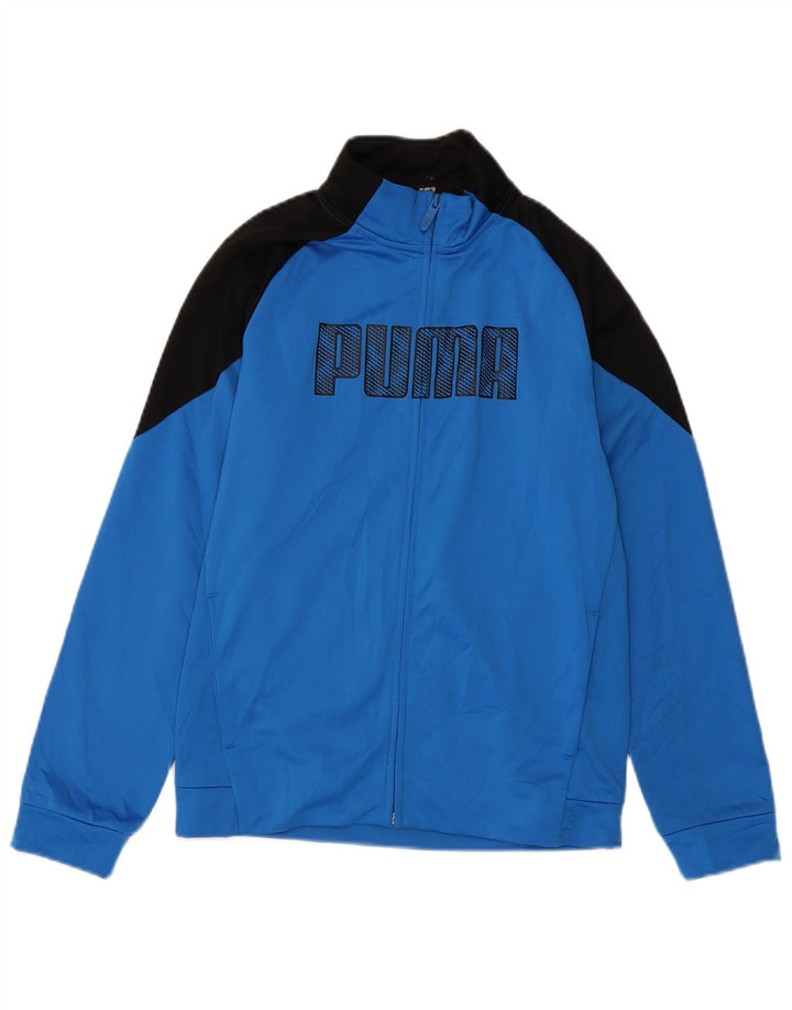 Giacca da ginnastica grafica PUMA da ragazzo 13-14 anni Blu Colourblock