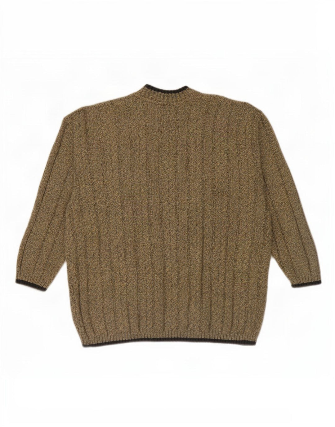 vintage Mens Turtle Neck Jumper Pull Petit Beige Polyacrylique