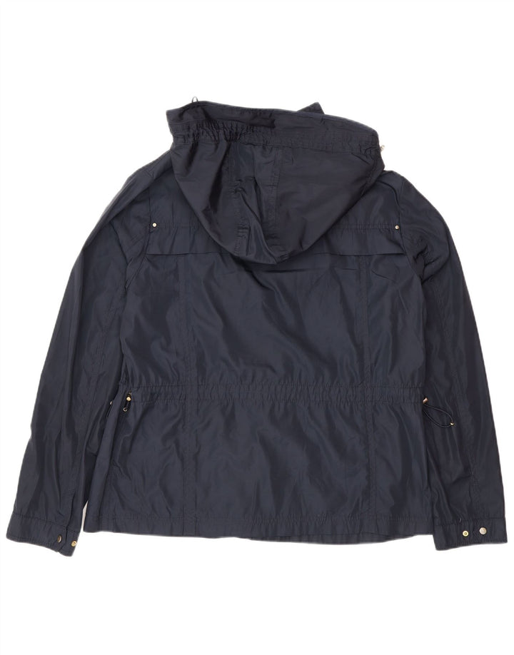 Zara Dame Hooded Utility Jacket UK 18 XL Navy Blue Polyester