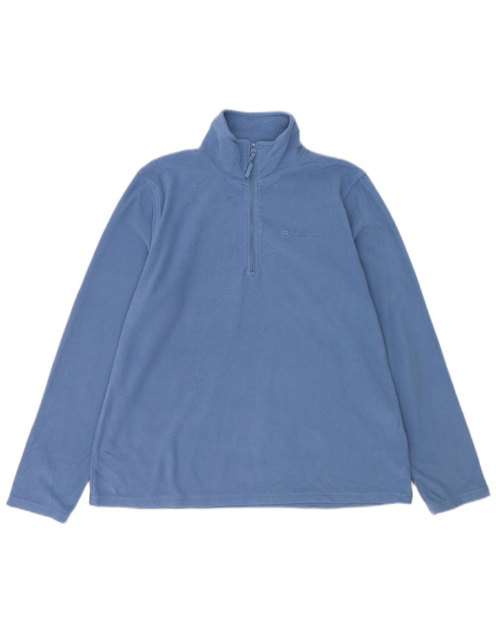 Mountain Warehouse Womens Zip Neck Fleece Jumper UK 14 Large Blue Polyester