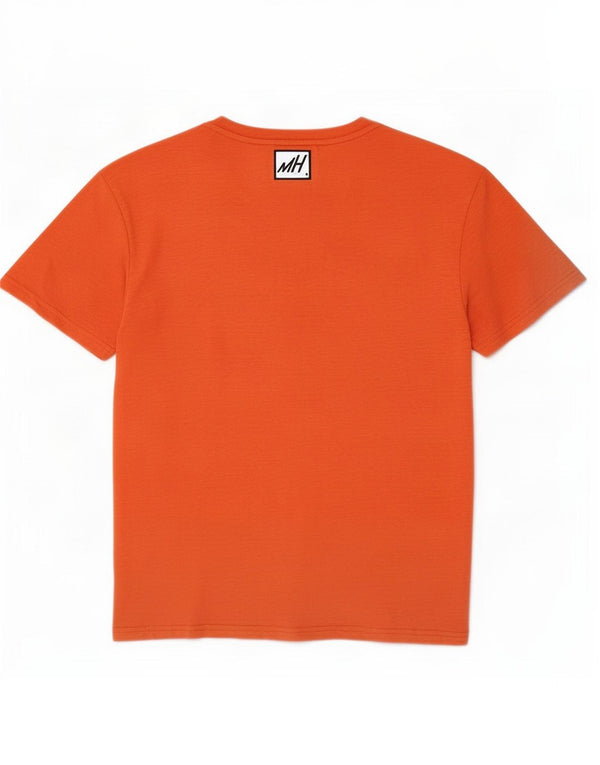 K-Way Mens T-Shirt Top Medium Orange Cotton