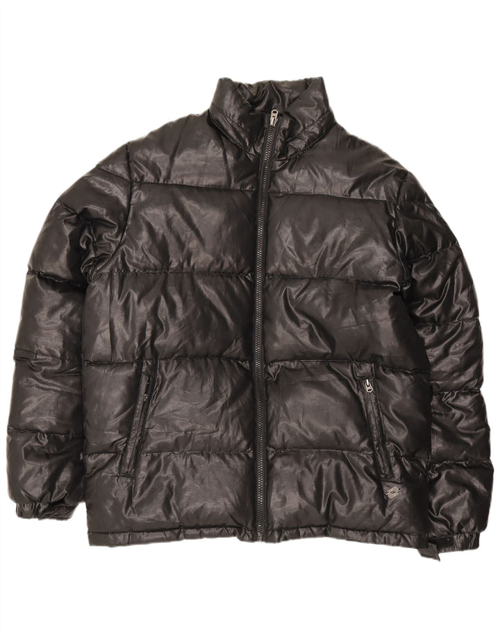 Lotto Mens Hooded Padded Jacket UK 46 3XL Black Polyester