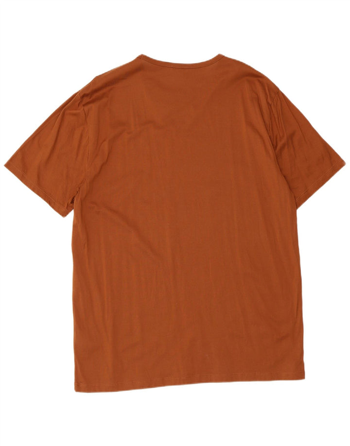 Reiss Mens T-Shirt Top 2XL Brown Cotton
