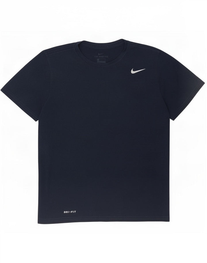 Nike Mens Dri Fit T-Shirt Top Small Navy Blue Polyester