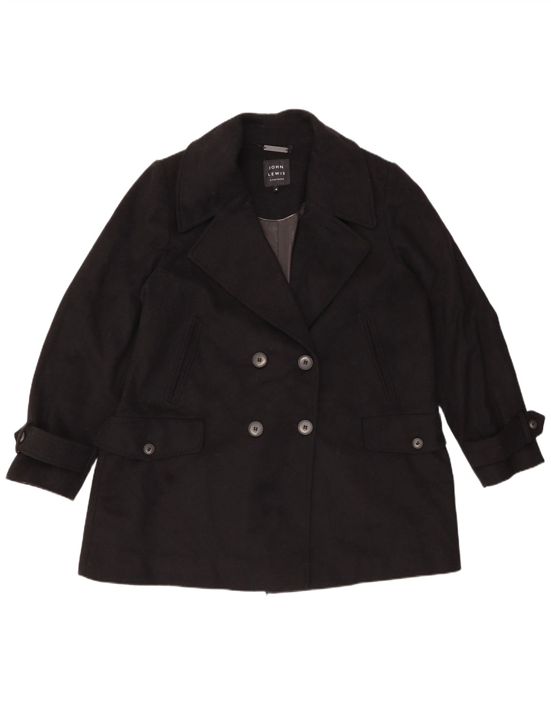 Женское полупальто оверсайз John Lewis UK 18 XL, черная шерсть