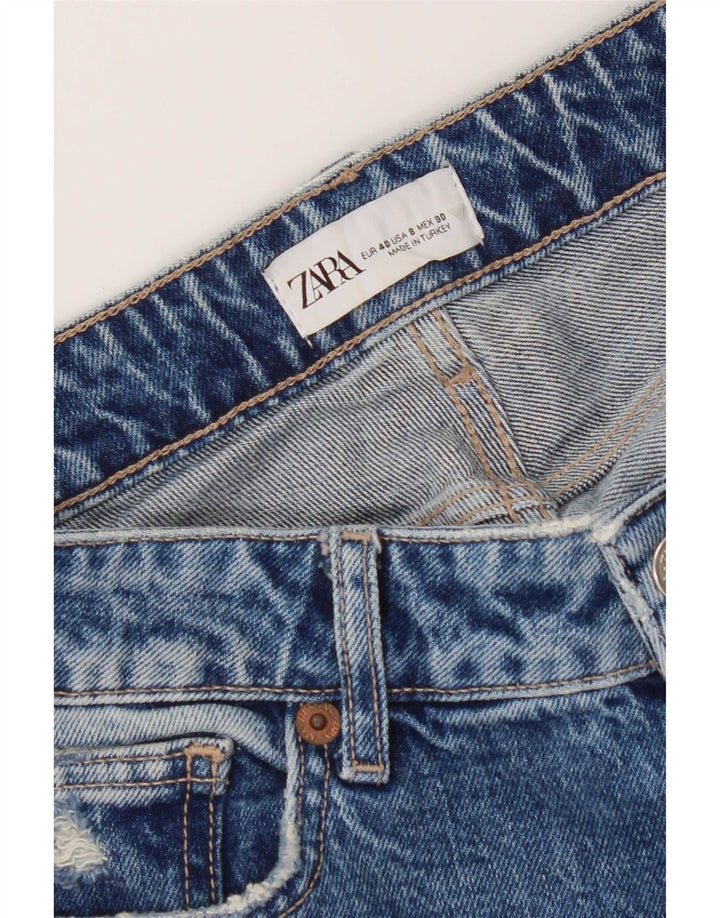 Zara Womens Distressed Slim Jeans EU 40 Medium W30 L27 Blue