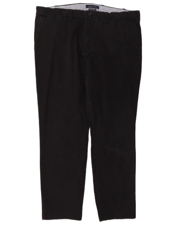 Męskie spodnie chino ze stretchem i wąskim krojem Tommy Hilfiger W38 L30 Czarna bawełna