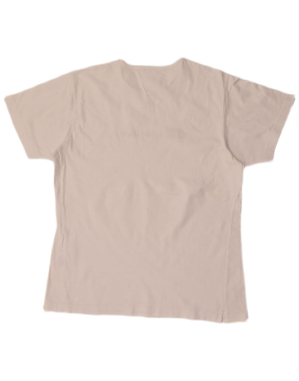 T-shirt grafica da donna Champion Top UK 16 grande cotone bianco