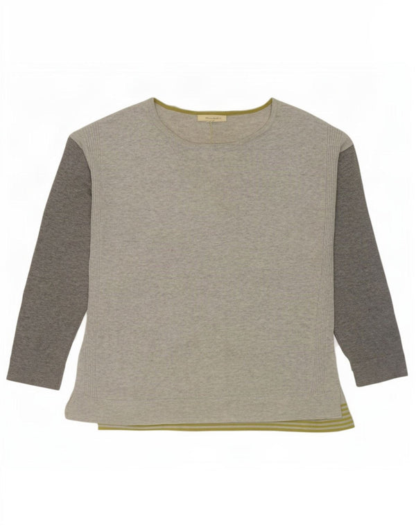 White Stuff Damen-Pullover mit U-Boot-Ausschnitt, UK 12, Mittelgrau, Farbblock