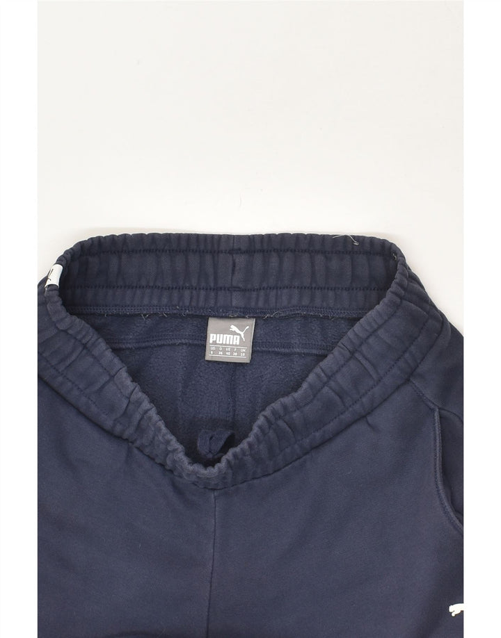 PUMA Womens Tracksuit Trousers UK 10 Small Navy Blue Cotton | Vintage Puma | Thrift | Second-Hand Puma | Used Clothing | Messina Hembry 