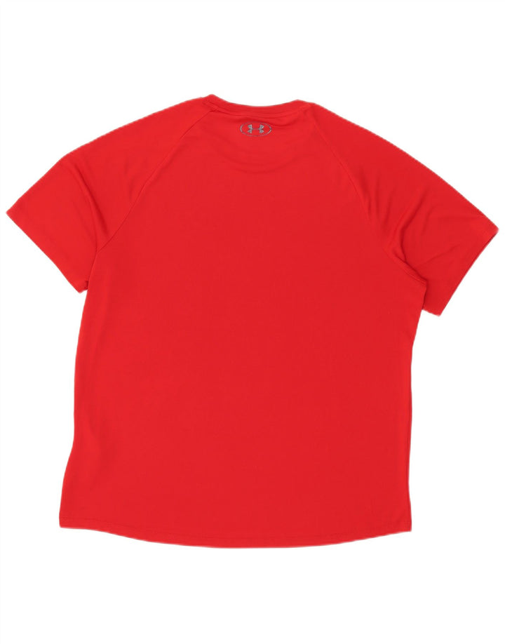 Under Armour Mens T-Shirt Top Large Red Polyester Sports