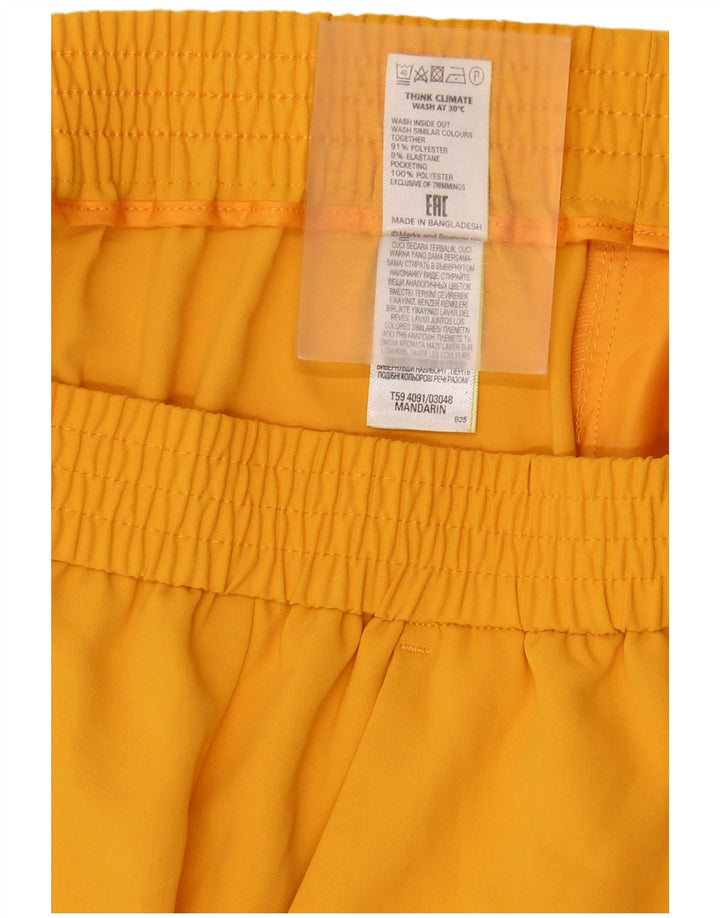 Marks & Spencer Jupe droite pour femme UK 16 Large W34 Jaune Polyester