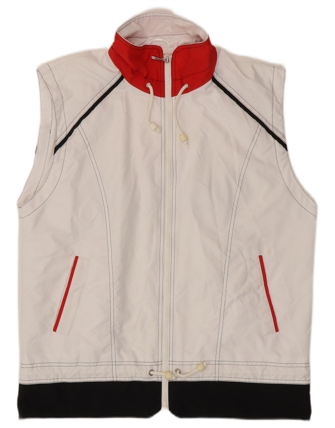 Elegance Womens Crop Gilet UK 16 Large White Colourblock Polyester