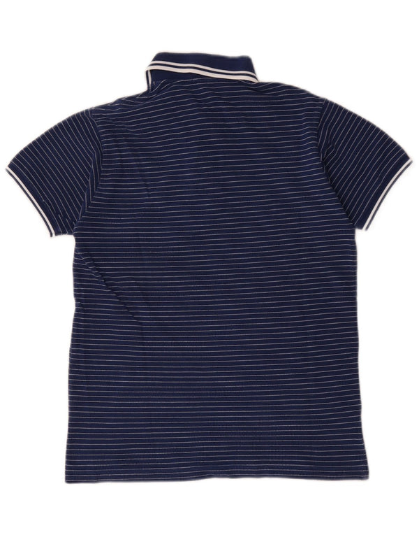 Fred Perry Boys Polo Shirt 11-12 Years Navy Blue Striped Cotton