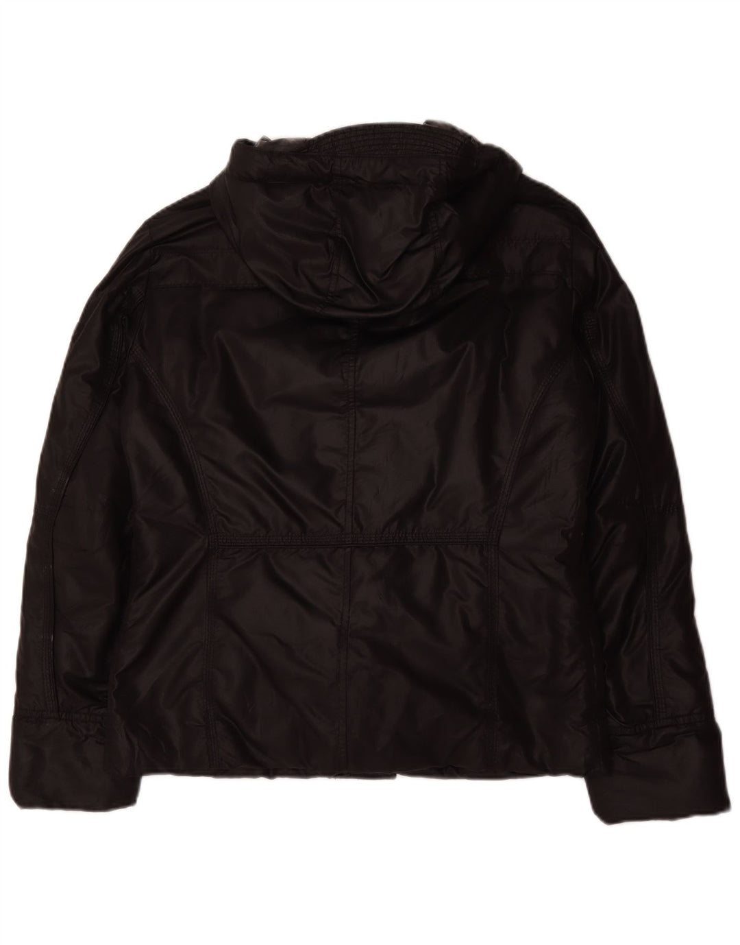 PEUTEREY Mens Hooded Padded Jacket UK 38 Medium Black Polyamide