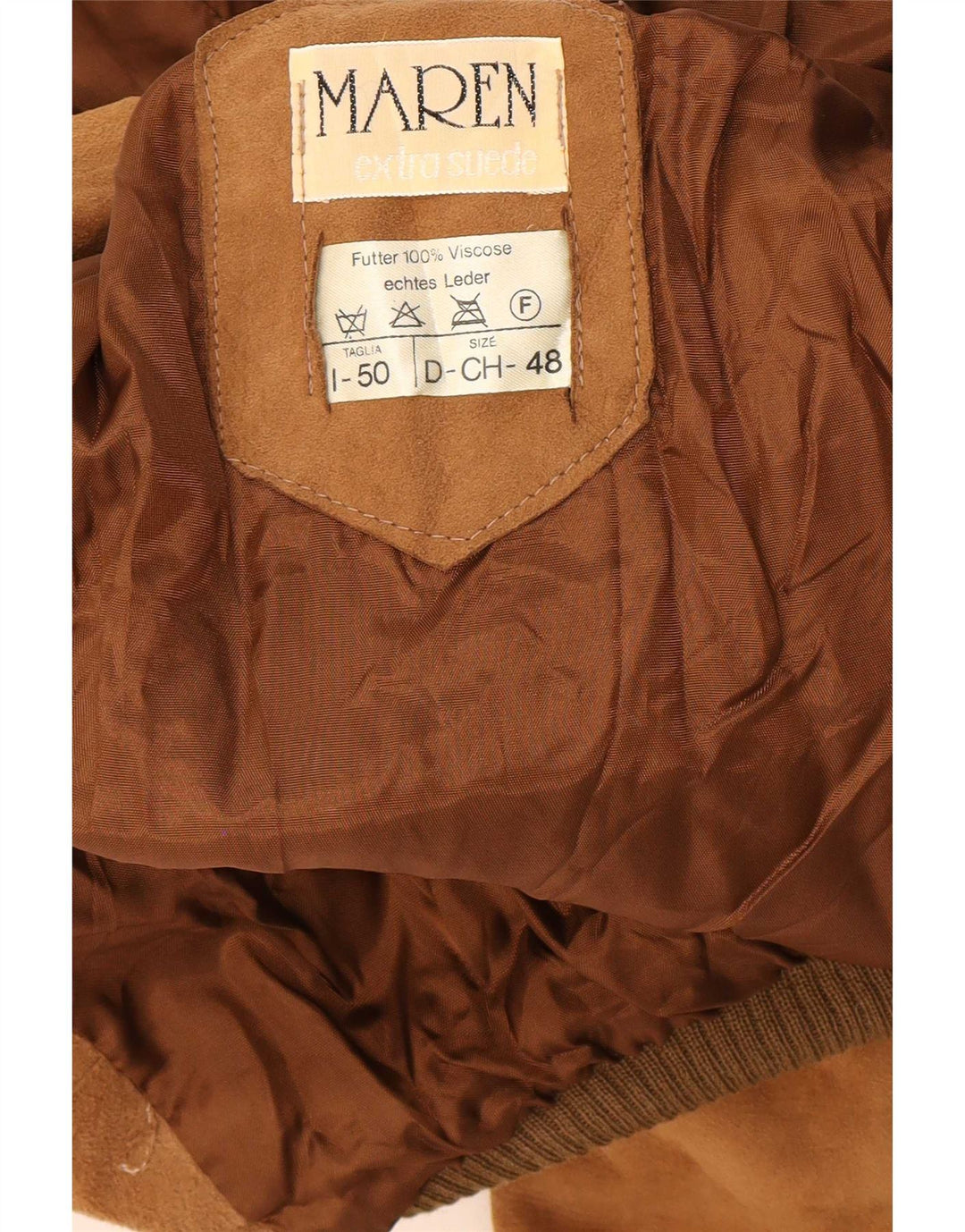 Giubbotto bomber da uomo in pelle scamosciata Maren IT 50 Large in pelle beige