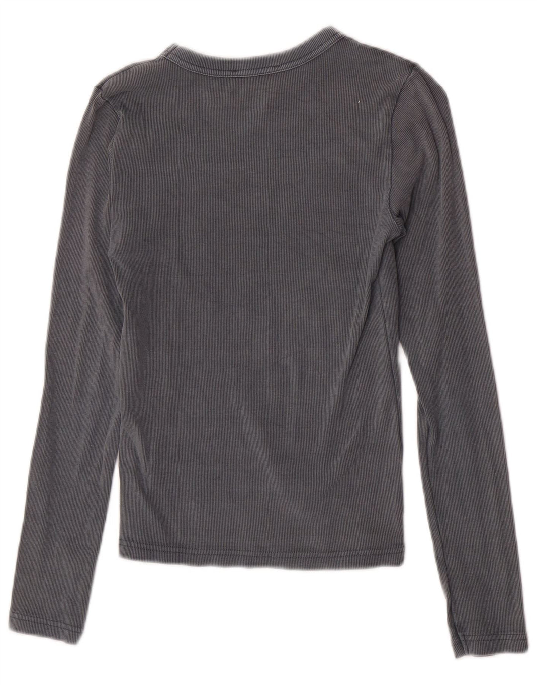 Zara Femme Top Manches Longues UK 12 Coton Gris Moyen