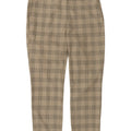 Zara Womens Tapered Suit Trousers Large W30 L27 Beige Check Polyester