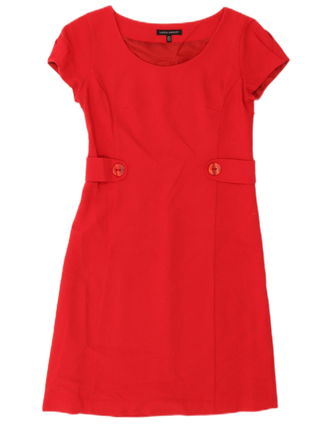 Laura Ashley Dame A-Line Kjole UK 8 Lille Rød Polyester
