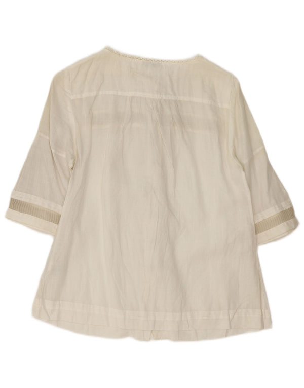 Massimo Dutti Dame Kortærmet Bluse EU 40 Medium Off White Ramie