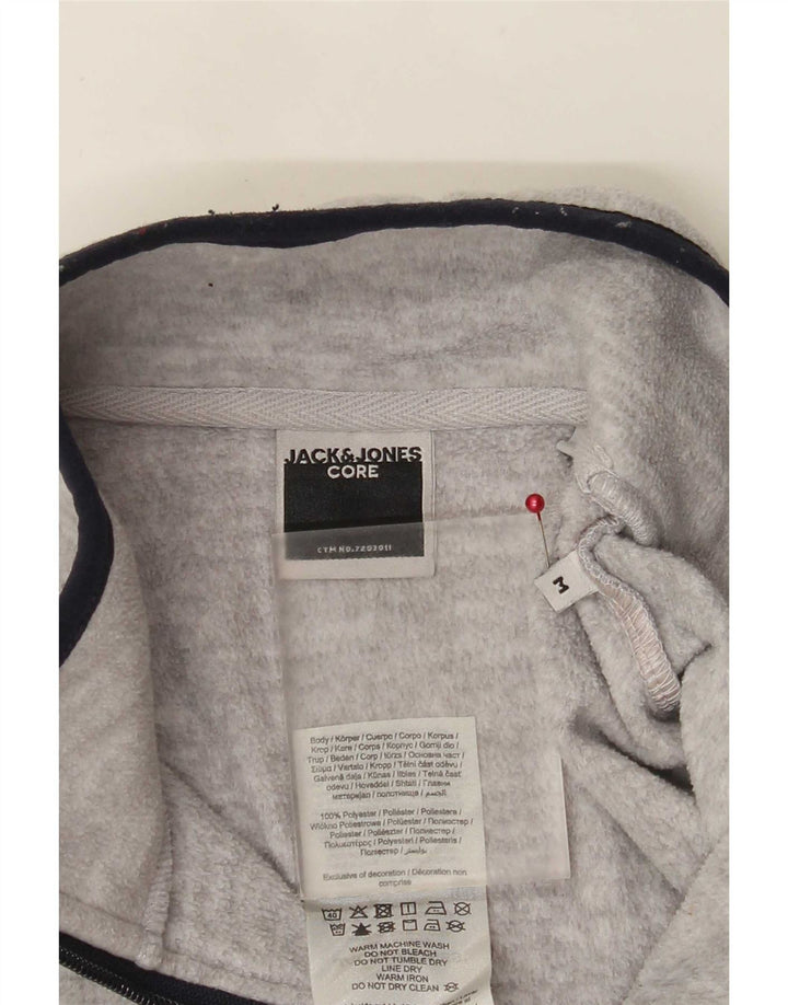 Jack & Jones Pull Polaire à Col Zippé Homme Gris Moyen Polyester Colorblock