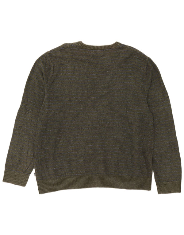 Ανδρικό πουλόβερ Nautica Crew Neck Jumper 2XL Πράσινη ρίγα βαμβακερή