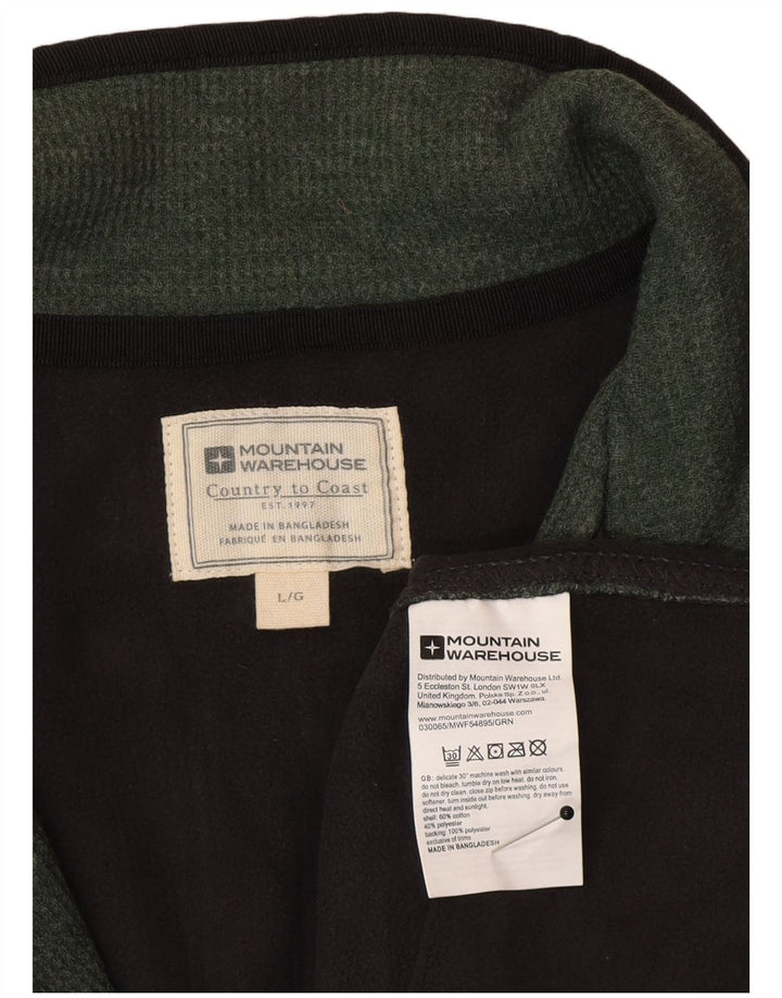 Mountain Warehouse Mens Zip Neck Jumper Sweater Large Green Cotton