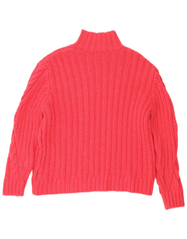 Marks & Spencer Dame Turtle Neck Jumper Sweater UK 12 Medium Pink