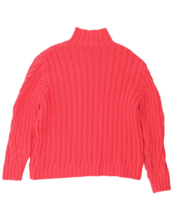 Marks & Spencer Dame Turtle Neck Jumper Sweater UK 12 Medium Pink
