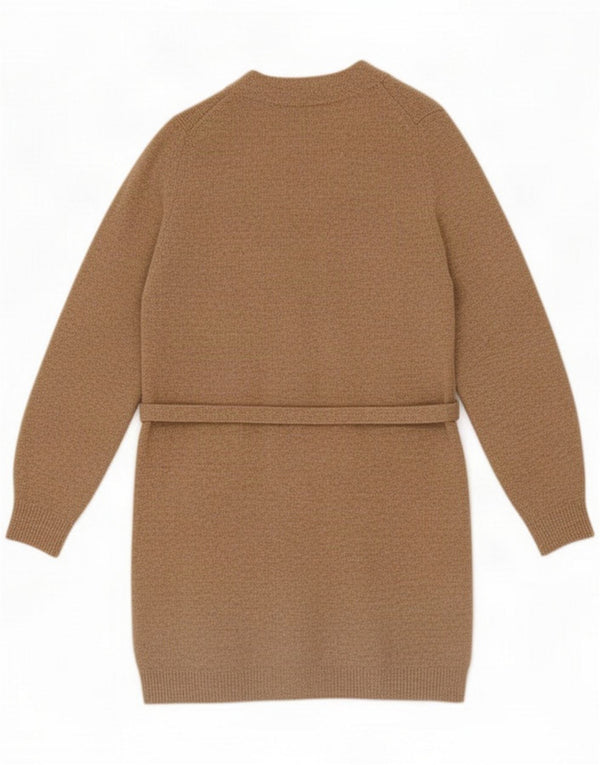 Marks & Spencer Maglione cardigan lungo da donna UK 10 Small Beige