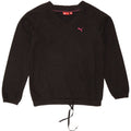 Puma moletom feminino oversized jumper UK 10 pequeno algodão preto