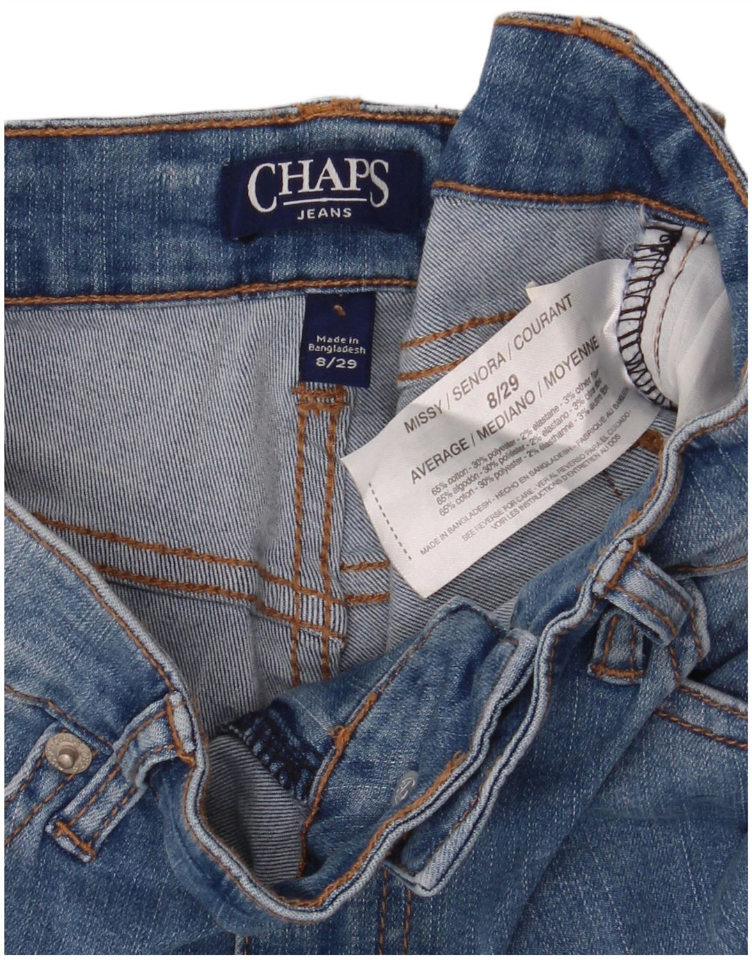 CHAPS Womens Kick Mid Rise Cropped Jeans US 8 Medium W29 L26 Blue Cotton