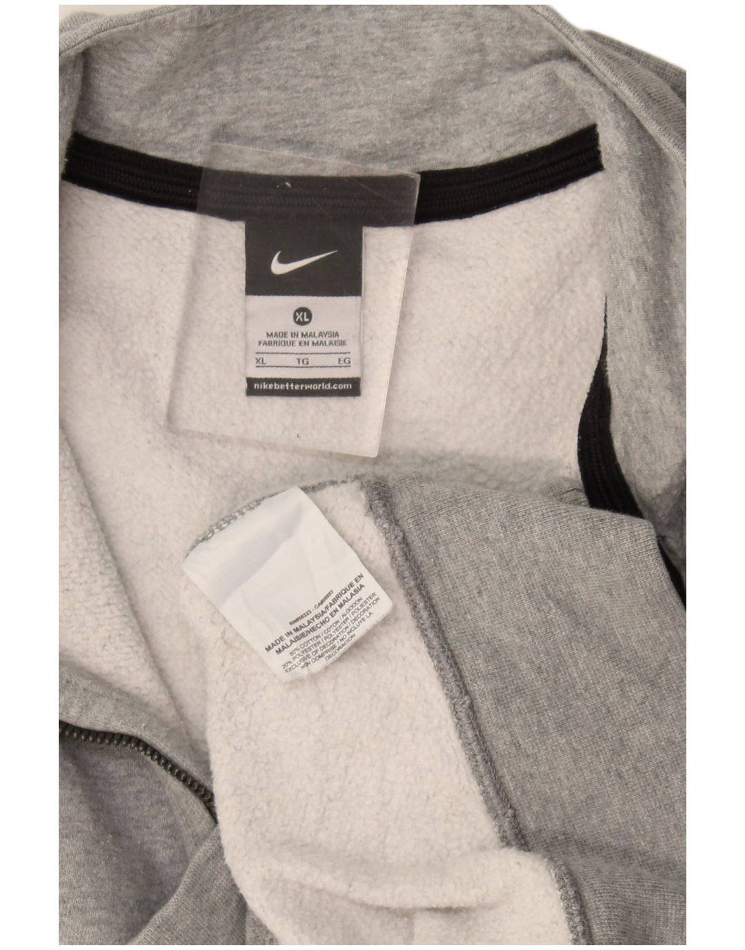 Nike Mens Zip Neck Sweatshirt Jumper XL Grey Cotton