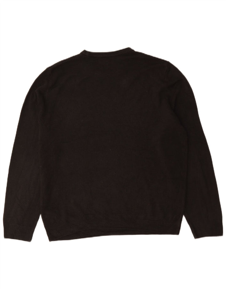 Marks & Spencer Mens Crew Neck Jumper Sweater XL Black Acrylic