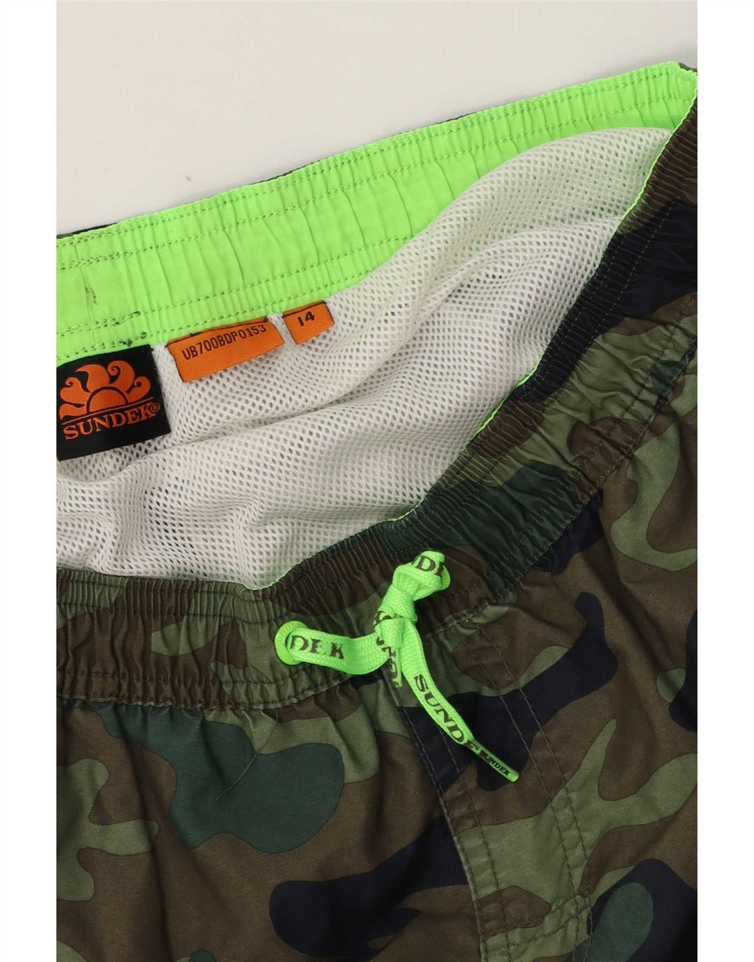 Sundek Boys Swimming Shorts 13-14 Years  Khaki Camouflage Polyester