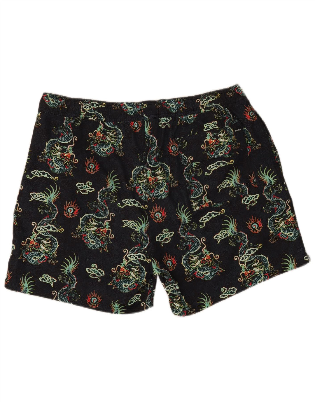 RVCA Mens Abstract Pattern Swimming Shorts XL  Black Fair Isle Polyester