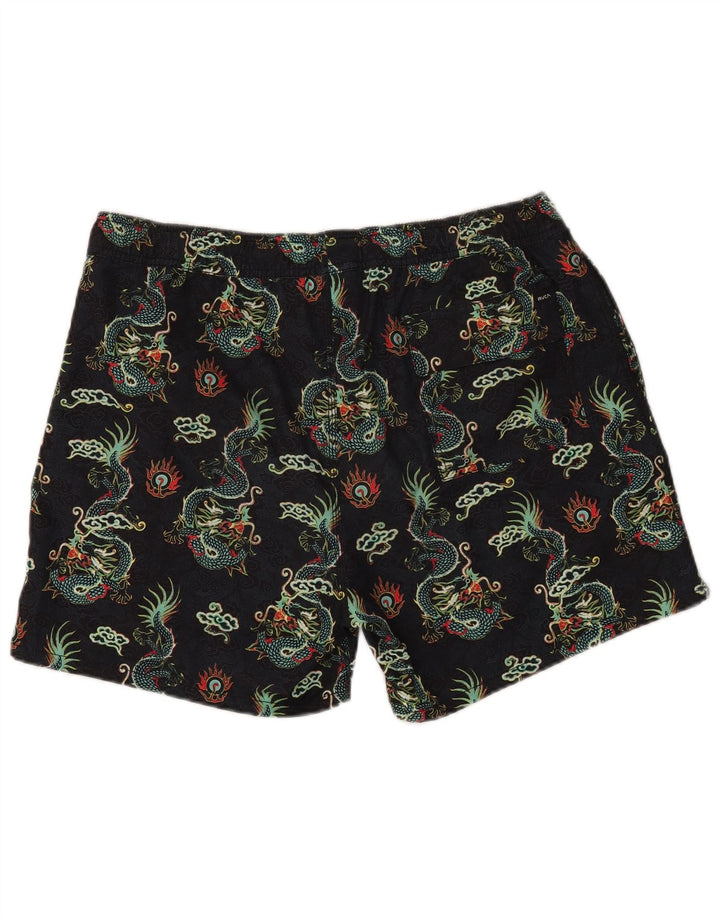 RVCA Mens Abstract Pattern Swimming Shorts XL  Black Fair Isle Polyester