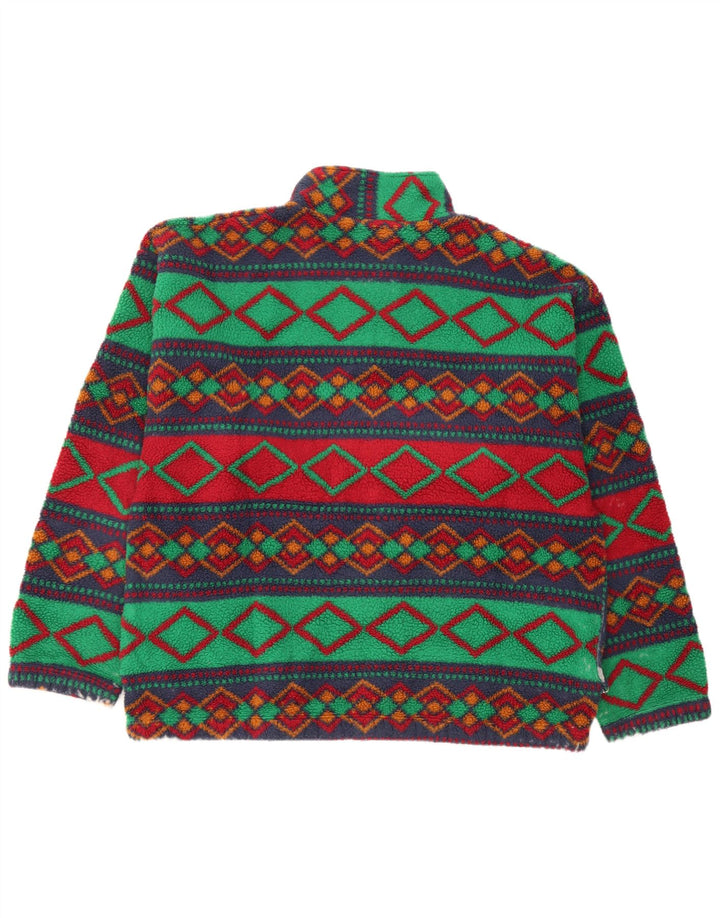Vintage Mens Fleece Jacket UK 42 XL Multicoloured Geometric
