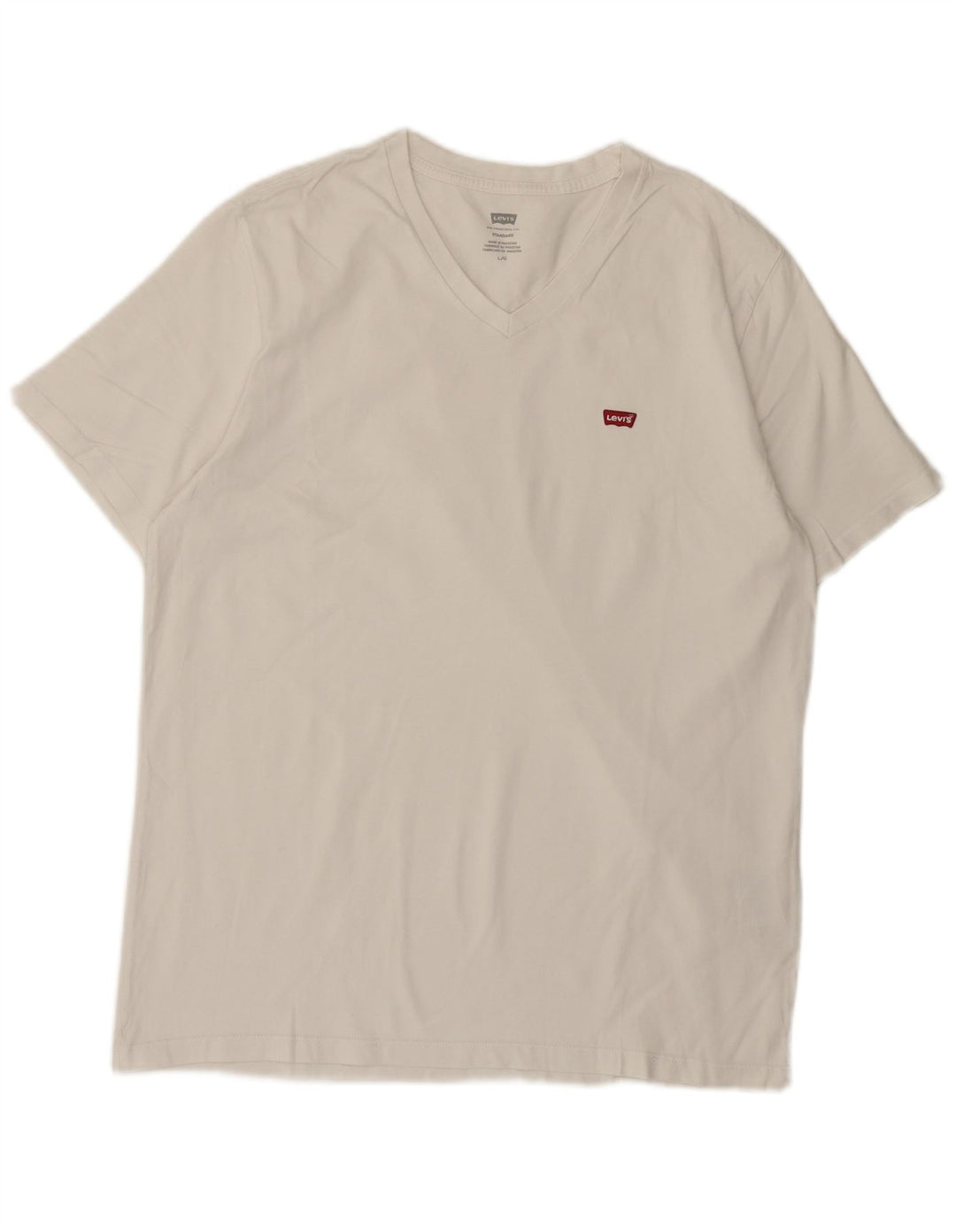 Levi's Herre Standard Fit T-Shirt Top Stor Hvid Bomuld