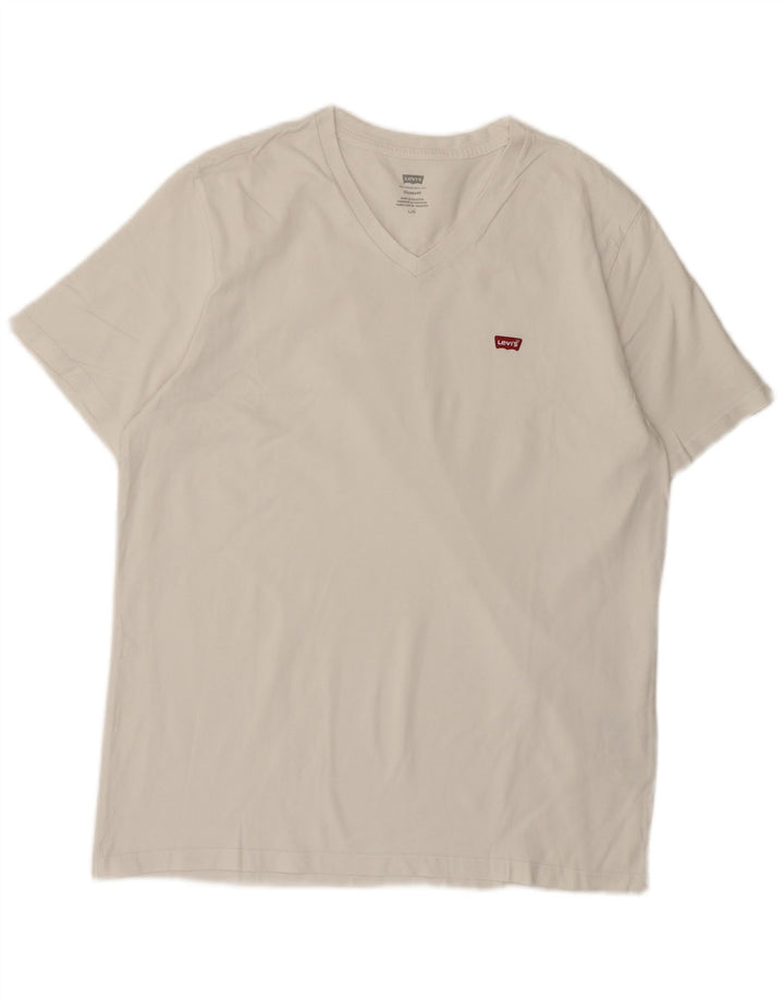 Levi's Herre Standard Fit T-Shirt Top Stor Hvid Bomuld