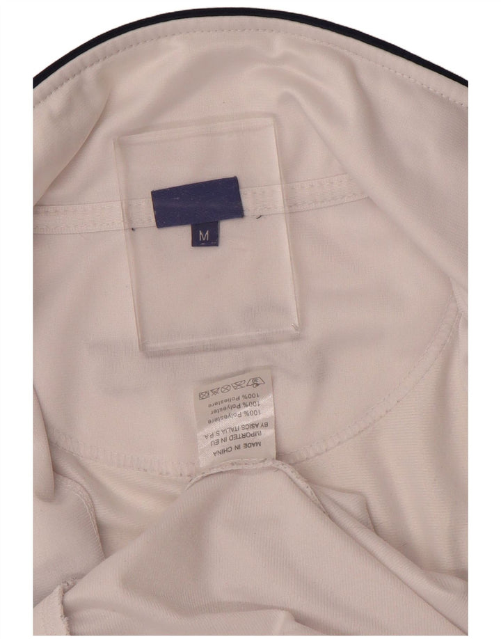 Asics Mens Tracksuit Top Jacket Medium White Colourblock Polyester