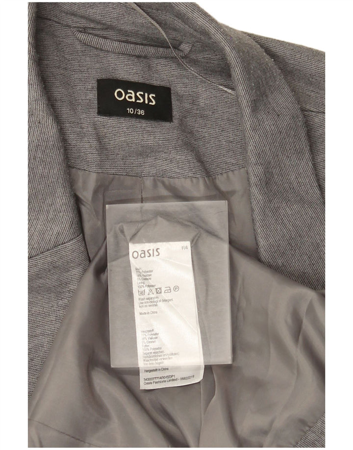 Oasis Womens Open Blazer Jacket UK 10 Small Grå Polyester