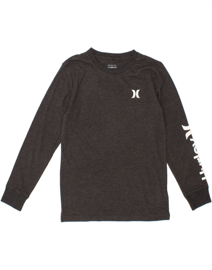 HURLEY Boys Graphic Top Long Sleeve 10-11 Years Grey Cotton Vintage Hurley and Second-Hand Hurley from Messina Hembry 