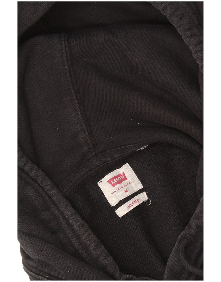 LEVI'S Mens Relaxed Graphic Hoodie Jumper Medium Black