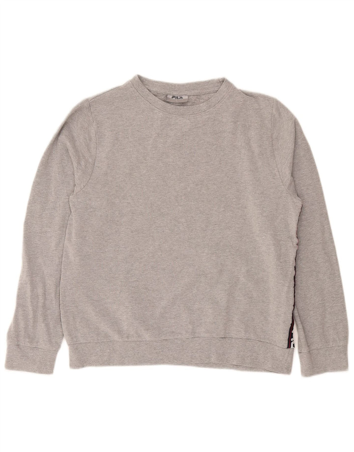 Fila Womens Graphic Sweatshirt Jumper UK 16 Large Grey Cotton